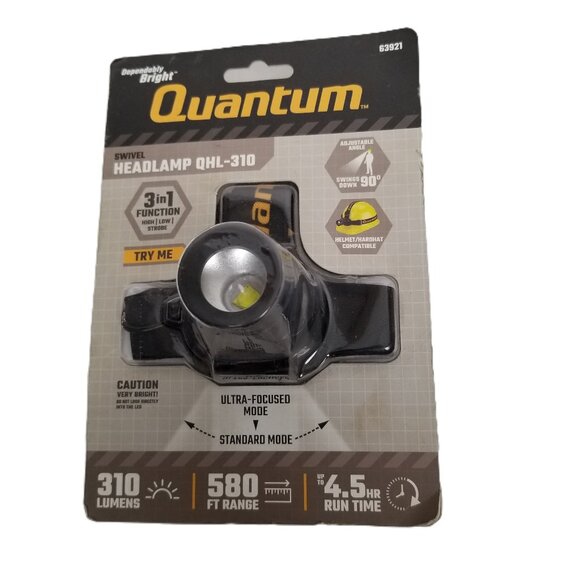 Quantum QHL-310 Swivel Headlamp 310 Lumens LED Hands Free Work Light Camping NEW - Picture 1 of 5